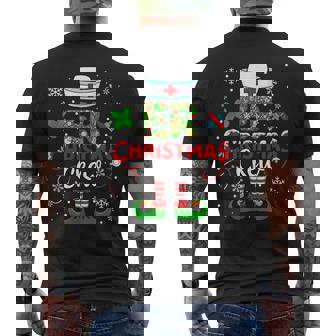 ER Christmas Crew Colorful Floral Costume Elf Nurse Job Men's Back Print T-Shirt | Mazezy