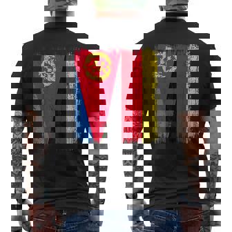Eritrea Germany Half Flag Eritrean German Heritage Men's Back Print T-Shirt | Mazezy