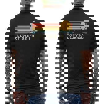 Estes Park Colorado Retro Sunset Style Men's Back Print T-Shirt | Mazezy