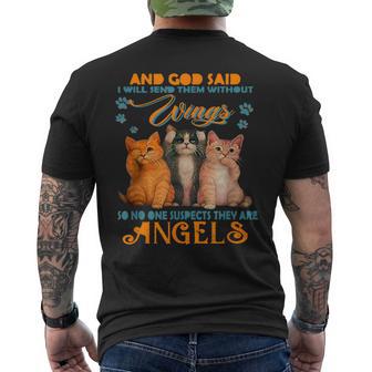 Et Dieu A Dit Que Je Les Enverraisans Ailes Propriétaire D'un Amoureux Des Chats T-shirt imprimé au dos - Cadeauxyz
