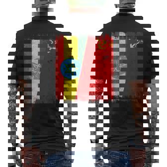 Ethiopia Soviet Union Flag Ethiopian CCCP Heritage Men's Back Print T-Shirt | Mazezy