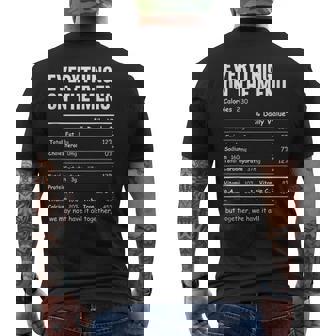 Everything On The Menu Nutrition Facts Thanksgiving Food Tank Top Men's Back Print T-Shirt | Mazezy