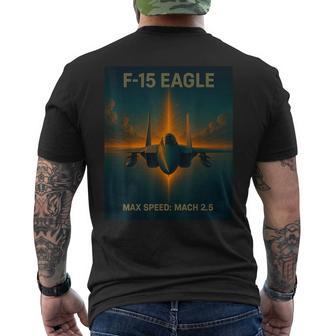F-15 Eagle Fighter Jet – Twin-Engine Air Dominance Graphic Men's Back Print T-Shirt | Mazezy