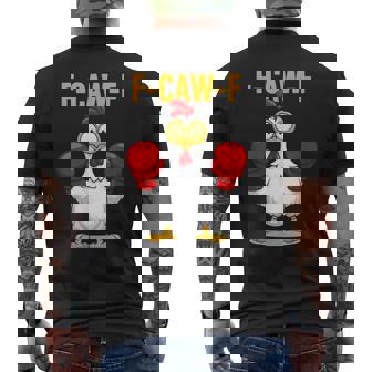 F-Caw-F Chicken Humor Boxing Quote Rooster Meme Men's Back Print T-Shirt | Mazezy