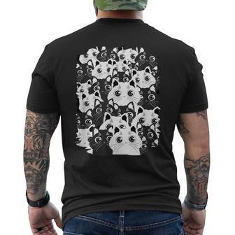 Familia De Gatos Blancos Y Negros Camiseta Hombre Estampado Espalda - Regaloses