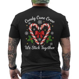 Family Matching Pajama Candy Cane Crew We Stick Together Men's T-shirt Back Print - Thegiftio UK