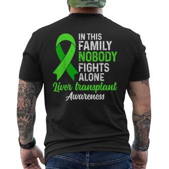 This Family Nobody Fights Alone Liver Transplant Awareness Men's T-shirt Back Print - Monsterry