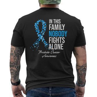 In This Family Nobody Fights Alone Prostate Cancer Awareness Men's T-shirt Back Print - Thegiftio UK