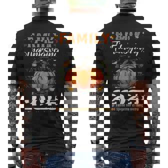 Family Thanksgiving 2025 Pumpkin Matching Group Holiday Men's Back Print T-Shirt | Mazezy