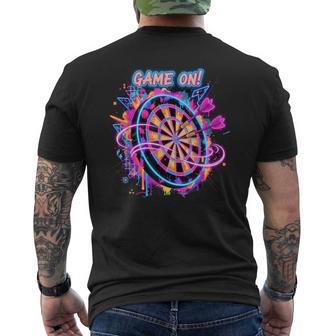Fan Trikot Sport Dart Darts Dartspieler Retro Spruch Game On Men's Back Print T-Shirt | Mazezy