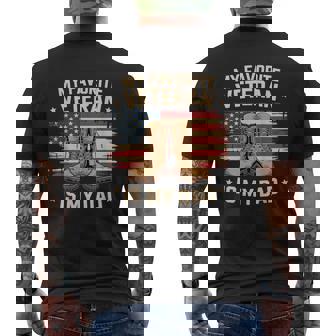 Father Veterans Day My Favorite Veteran Is My Dad Proud Kids Men's Back Print T-Shirt | Mazezy