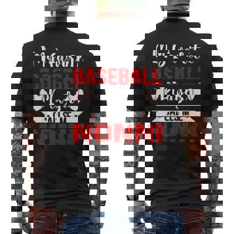My Favorite Baseball Player Calls Me Nonni Baseball Lover Men's Back Print T-Shirt | Mazezy