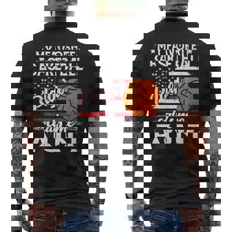 My Favorite Basketball Player Calls Me Aunt US Flag Men's Back Print T-Shirt | Mazezy