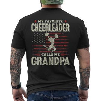 My Favorite Cheerleader Calls Me Grandpa Flag Cheer Grandpa Men's T-shirt Back Print - Thegiftio UK