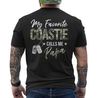 My Favorite Coastie Calls Me Papa Proud US Coast Guard Papa Tank Top Men's Back Print T-Shirt | Mazezy