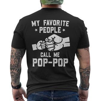 My Favorite People Call Me Pop-Pop Fist Bump Pop-Pop Men's T-shirt Back Print - Thegiftio UK