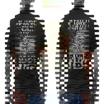 My Favorite Sailor Calls Me Niece Flag USA Family Matching Men's Back Print T-Shirt | Mazezy