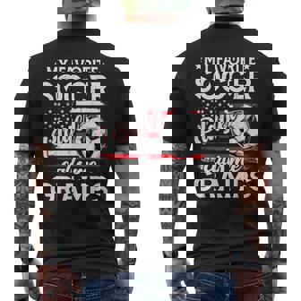 My Favorite Soccer Player Calls Me Gramps US Flag Men's Back Print T-Shirt | Mazezy