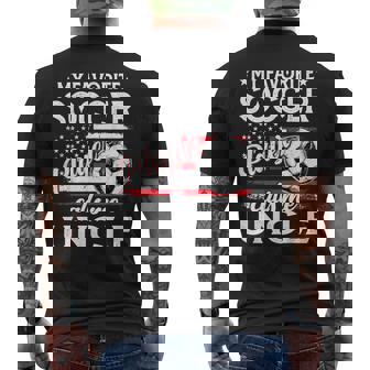 My Favorite Soccer Player Calls Me Uncle US Flag Men's Back Print T-Shirt | Mazezy