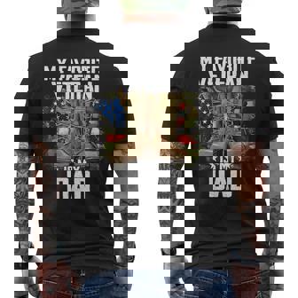 My Favorite Veteran Is My Dad Father Veterans Day Thank You Men's T-shirt Back Print - Monsterry