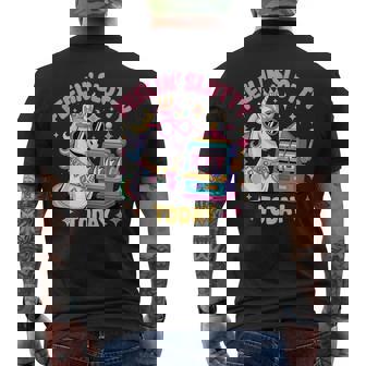 Feeling Slotty Today Gambling Casino Slot Machine Unicorn Men's Back Print T-Shirt | Mazezy