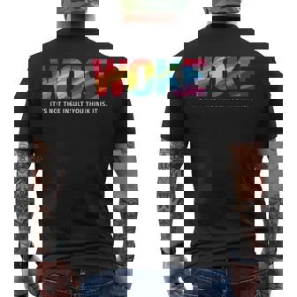 Feminism Feminist Social Justice Activist Woke It's Not The Insult You Think It Is Small Black Men's T-shirt Back Print - Thegiftio