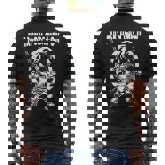 Fencer Sport Mask On Game On Combat Fencing Men's Back Print T-Shirt | Mazezy