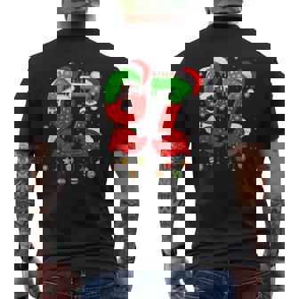 Festive 67 Christmas Meme With Santa Hats And Ornament Hands Tank Top Men's Back Print T-Shirt | Mazezy