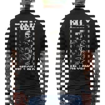 Finally Time To Read Book Lover Bookworm スケルトン 面白い本 メンズTシャツ バックプリント - Kawaiitshirt