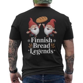 Finnish Bread Legends Finland Baker Cute Gnome Baking Men's Back Print T-Shirt | Mazezy