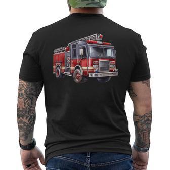 Fire Truck For Trucker Trailer Ladder Men's T-shirt Back Print - Thegiftio UK