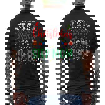 First Christmas As Step Mom Family Matching New Step Mom Men's Back Print T-Shirt | Mazezy