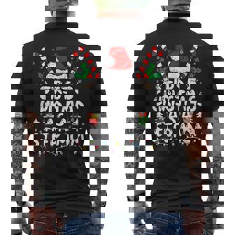 First Christmas As A Step Mom New Step Mom Men's Back Print T-Shirt | Mazezy