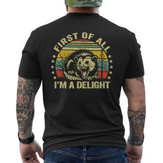 First Of All I'm A Delight Angry Opossum Men's T-shirt Back Print - Thegiftio UK