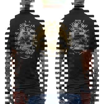 Fish Around And Find Trout Bigfoot Fishing Sasquatch Men's Back Print T-Shirt | Mazezy