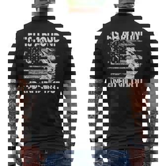 Fish Around And Find Trout Fishing American Flag Men's T-shirt Back Print | Seseable UK