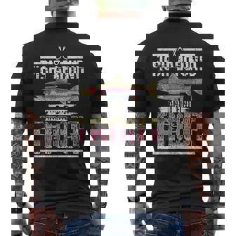 Fish Around And Find Trout Quote For Fishermen Men's Back Print T-Shirt | Mazezy