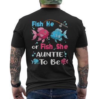 Fish He Or Fish She Gender Reveal Family Matching Auntie Men's T-shirt Back Print | Mazezy