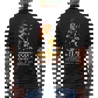 Fishing Angler Hook Meme Retro Pinup Filthy Catch Pun Men's Back Print T-Shirt | Mazezy