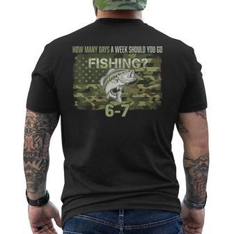 Fishing Boy American Camouflage Usa Flag Bass Fish 67 Men's T-shirt Back Print - Thegiftio