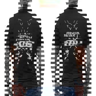 The Fishing Rod Calls Angler Russian Saying Russia Men's Back Print T-Shirt | Mazezy