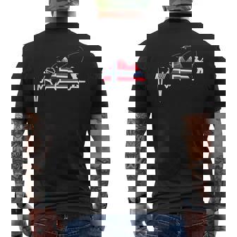 Fishing Rod Travel Norway Fishing Camping Beer Fishing Tank Top Men's Back Print T-Shirt | Mazezy