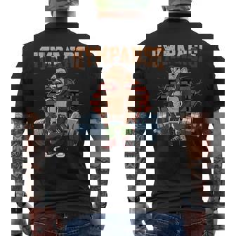 Fitness Gympanse Deadlift Workout Training Gymを行っています メンズTシャツ バックプリント - Kawaiitshirt