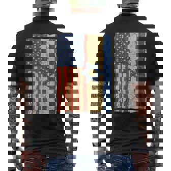 Flag Of Israel And USA Israeli Patriotic Tank Top Men's Back Print T-Shirt | Mazezy