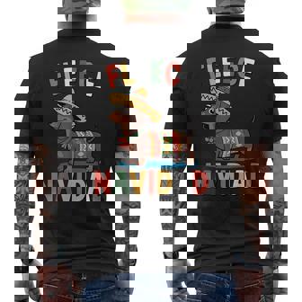 Fleece Navidad Mexican Fiesta Dachshund Christmas Mama Men's Back Print T-Shirt | Mazezy