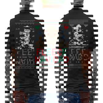 Fleece Navidad Sheep Ugly Christmas Sweater Men's Back Print T-Shirt | Mazezy