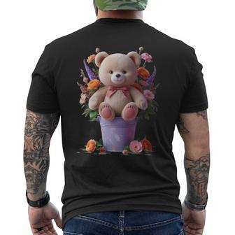 Fleur Avec Ours Mignon Avec Motif e Amusant Pour Manche Longue T-shirt imprimé au dos - Cadeauxyz