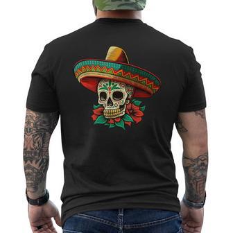 Fleursucre Crâne Mexicain Dia De Los Muertos Cinco De Mayo T-shirt imprimé au dos - Cadeauxyz