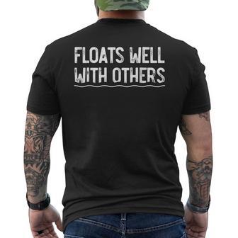 Floats Well With Others Summer Joke Lazy Tubing Men's T-shirt Back Print - Thegiftio UK