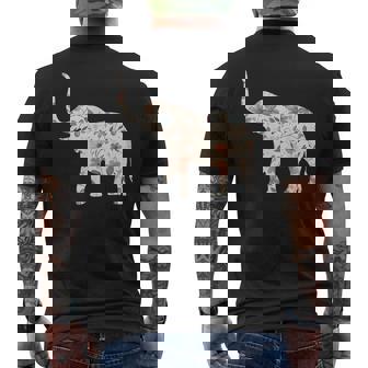Floral Elephant Boho Safari Wildflower Animal Cottagecore Men's Back Print T-Shirt | Mazezy